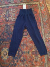 Vintage Benetton Women's Navy 100 Cotton Sweater Pants Made in Italy Small S
