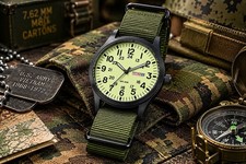 Military Quartz Watch Men s Fully Lumed Dial Day Date