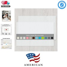 2 Pack Oversize Silicone Table Mats, Silicone Placemat Set of 2 for Baking Cr...