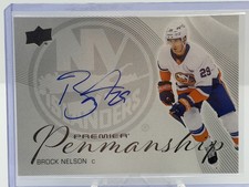 2024-25 Upper Deck Premier Brock Nelson #PEN-BN Penmanship Auto NY Islanders