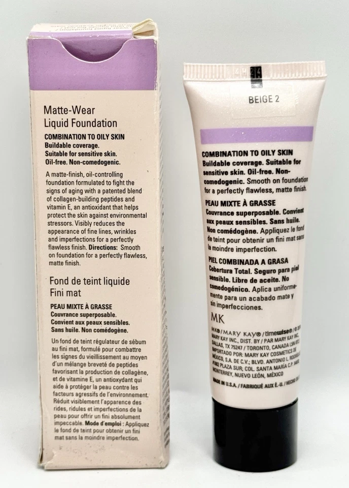 Mary Kay Timewise Matte-Wear Liquid Foundation Beige 7 - 038758 - Comb. to Oily - Image 2 of 3