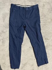 Perry Ellis Men s Slim Fit Dress Pants Navy Blue Flat Front Fit 33x28 Solid