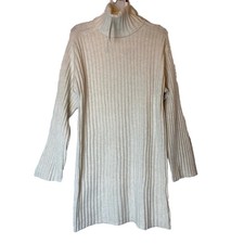 Women’s a new day Cream Ribbed Turtleneck Sweater Dress Sz XS NWT