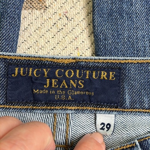Vintage Y2K Juicy Couture sole tasche posteriori - jeans svasati vita bassa - taglia 29 - Foto 7 di 16