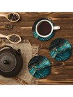 Coasters - Coasters Set of 6 - Homeware Marble Coasters Ceramic - 10cm 4inch UK