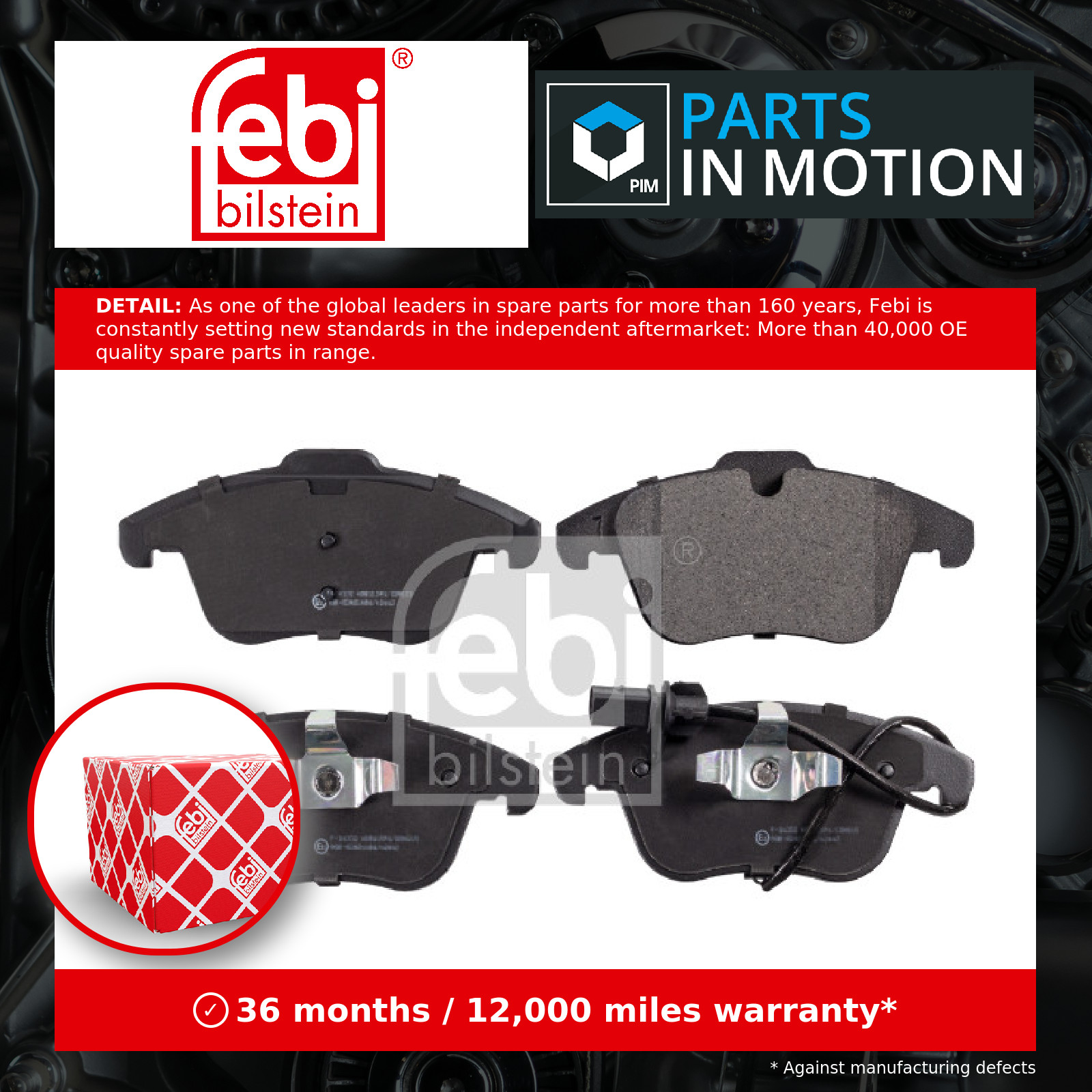 Brake Pads Set fits AUDI A4 B8 2.0D Front 07 to 15 8K0698151A 8K0698151F Febi