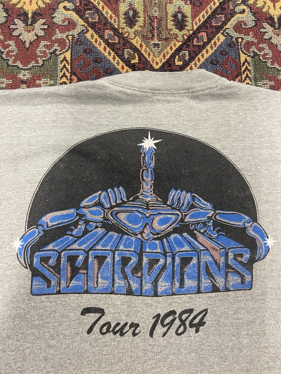 Vintage 1984 Scorpions Band T-Shirt World Tour Viking 80s Size XL