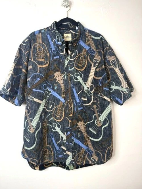 Reyn Spooner Kamaka Ukulele Men's Hawaiian Short Sleeve Button Up Shirt Size XXL