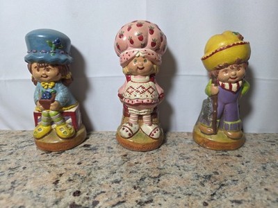 Vtg 1980s Strawberry Shortcake Blueberry Muffin Huckleberry Pie Ceramic Figurine