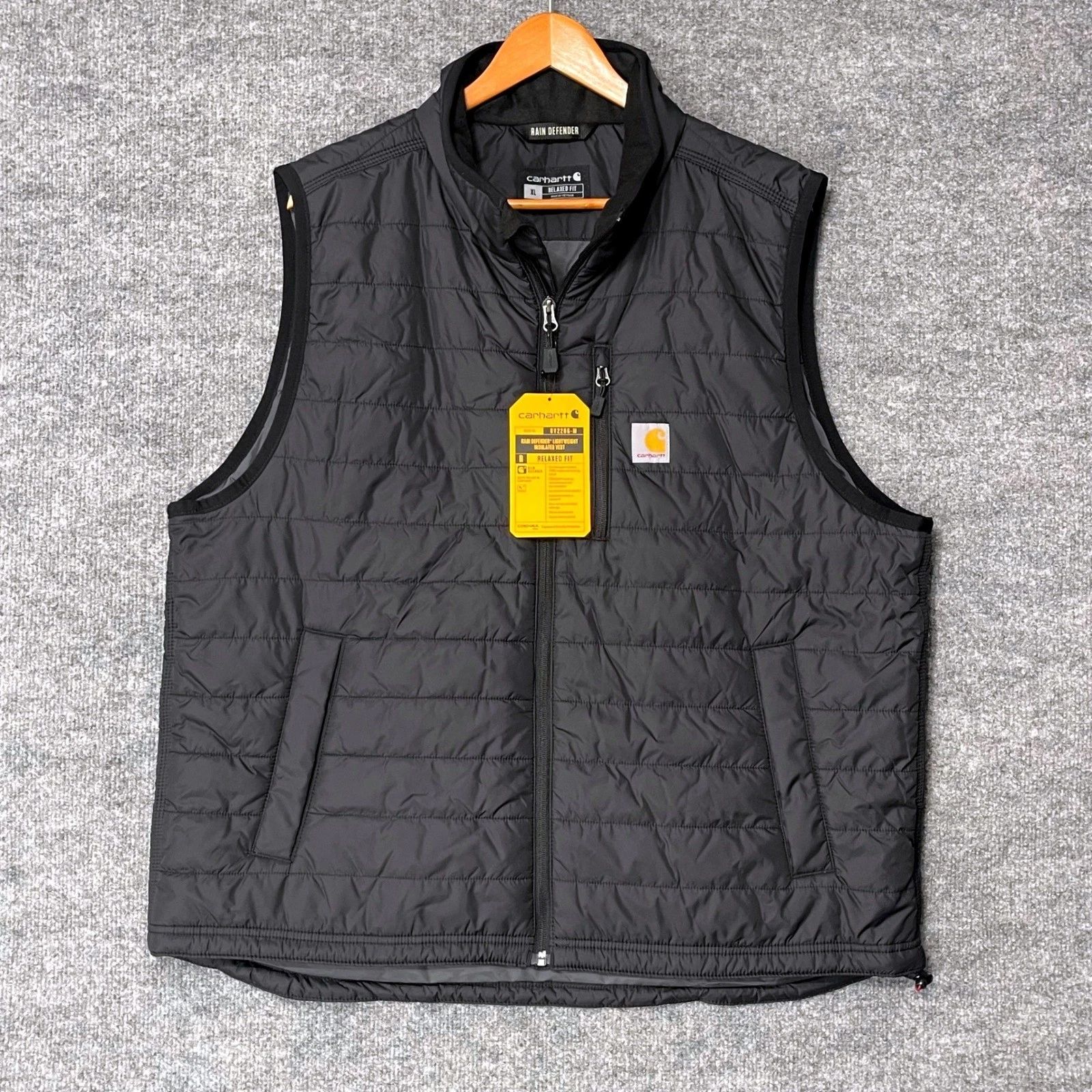 Carhartt Rain Defender Lightweight Insulated Vest Black XL OV2286-M Relaxed Fit