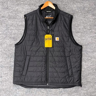 Carhartt Rain Defender Lightweight Insulated Vest Black XL OV2286-M Relaxed Fit