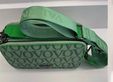 NEW Valentino Orlandi Print Double Zip Camera Bag w/Adjstable Brand Strap Green