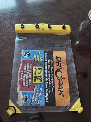 DRY Pak Brand New Multi-Purpose Waterproof Case, 9''W x 12''L, Clear/Yellow Vinyl