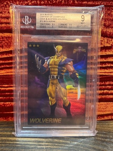 2019 Marvel Contest of Champions Dave & Busters Holofoil #72 Wolverine Beckett 9