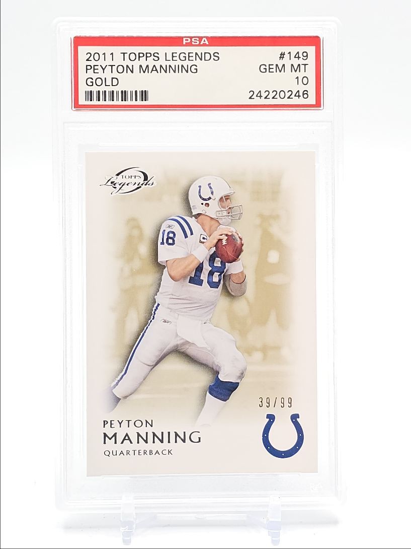 PEYTON MANNING 2011 TOPPS LEGENDS FOOTBALL GOLD COLTS GEM /99 PSA 10 Q5775 view 1