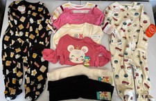 Lot Of 8 Baby Girl Clothes - Sleep  Play, Long Sleeve Romper, Pants 6-9M NWT