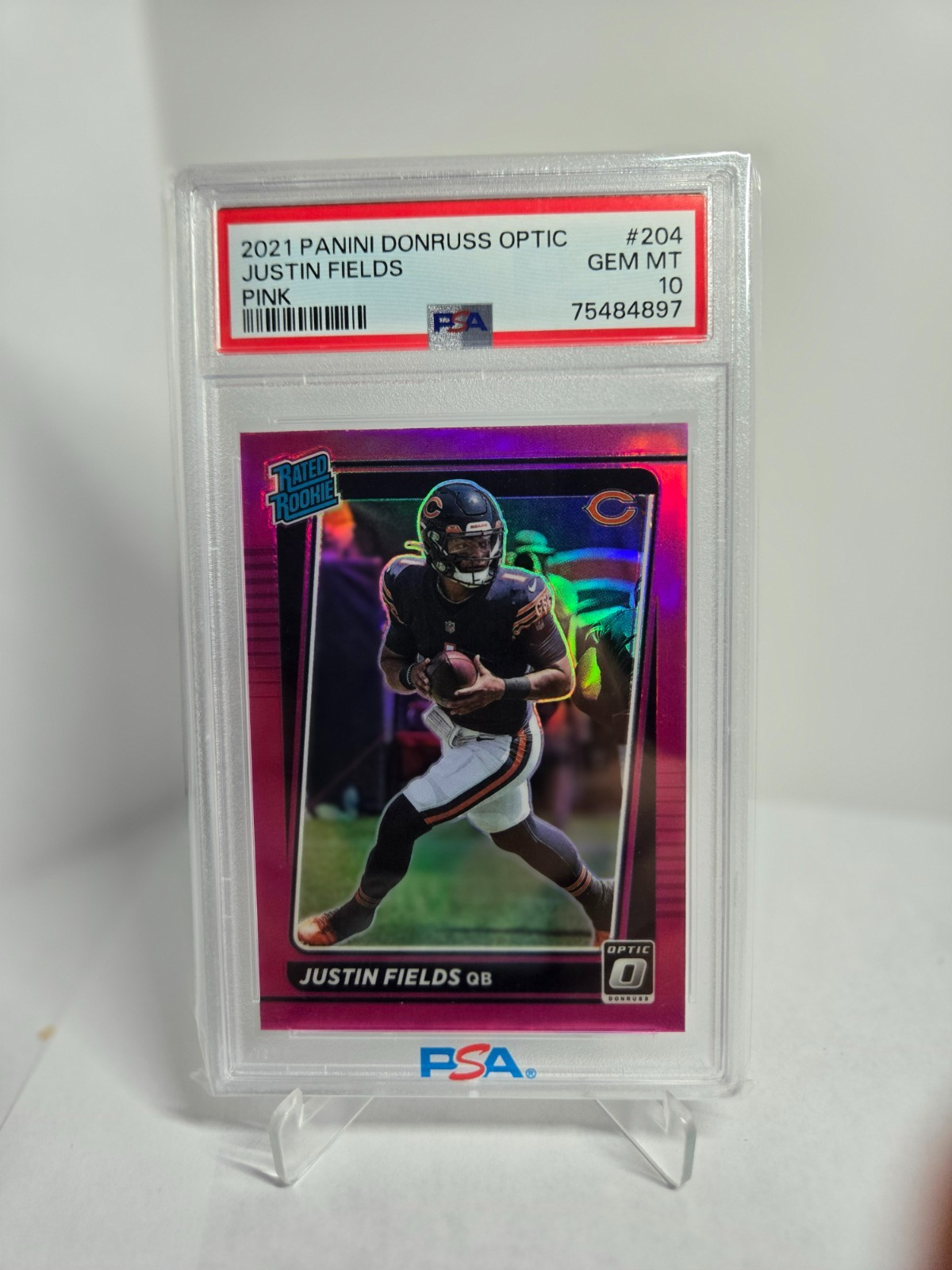 2021 Panini Donruss Optic - Rated Rookie Justin Fields #204 Pink (RC) PSA 10