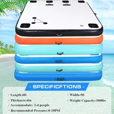 Inflatable Floating Dock, Swim Platform Floating Island Raft, Large Air Mat Infl