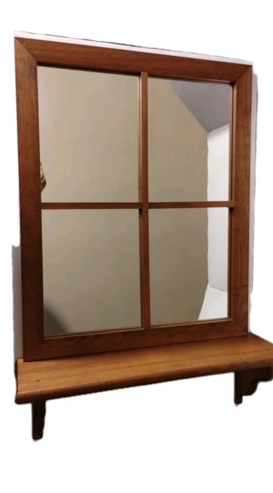 Window Wall MIrror Deco With Shelf Looks Like A WindowBut It's Just A Shelf New - Image 2 of 4