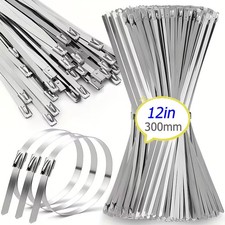 304 Stainless Steel Metal Zip Ties Heavy Duty Self Locking Cable Ties 198-400lbs