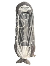Happy Nappers Shark Kids Sleeping Bag Pillow Grey 20x54 Plush