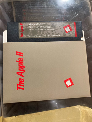 Vintage 80s Apple II II+ IIe IIgs Mouse Paint Drawing Floppy Disk 5  MousePaint 
