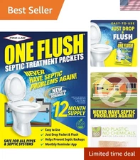 Industrial-Strength Septic Treatment - 12 Easy-Flush Bacterial Enzyme Packets