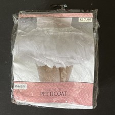 Full White Petticoat Child Costume Accessory Halloween Dress Up Cosplay S/M
