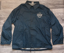 Vintage IBM CSD Reading Mens XL Navy Blue Windbreaker Jacket USA Made