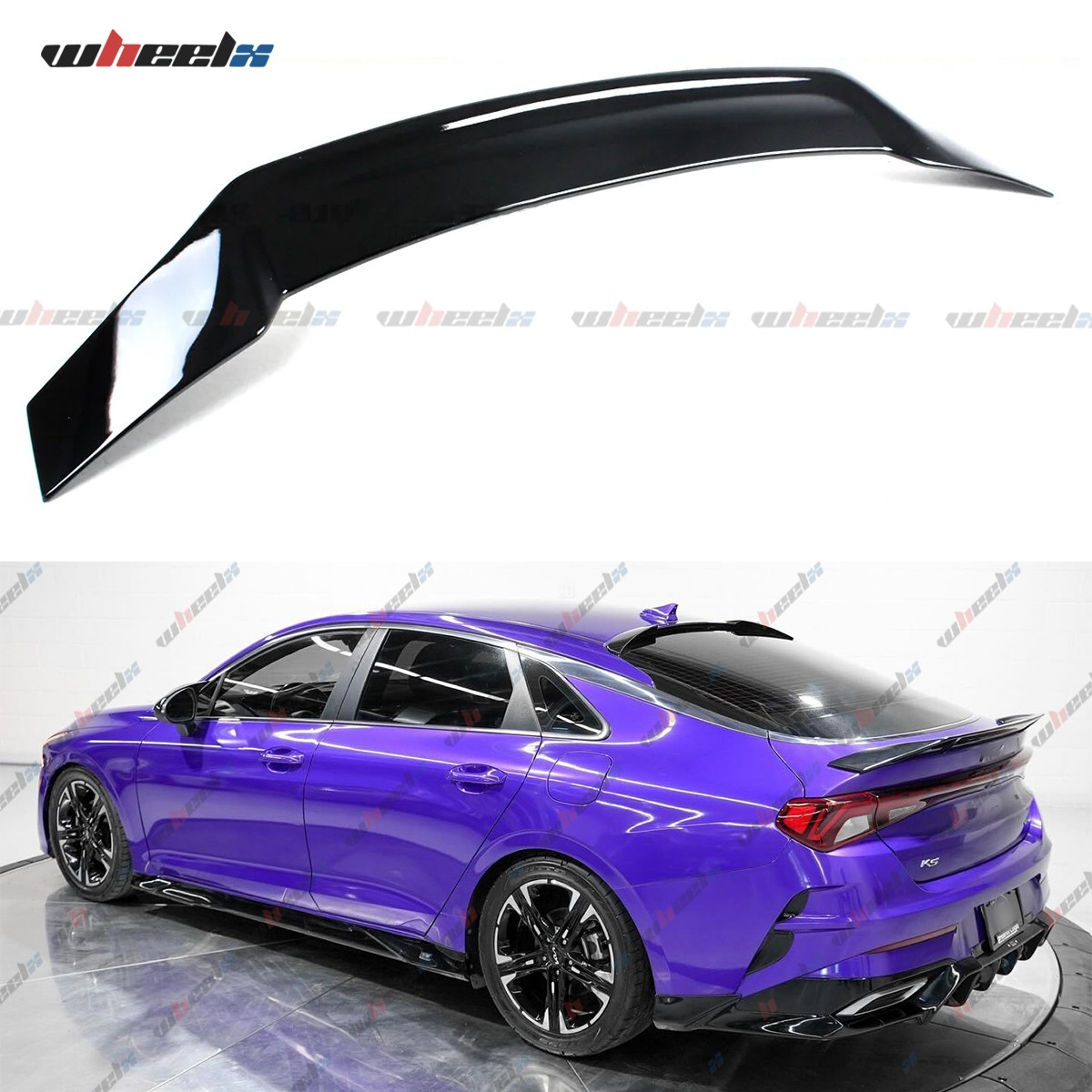 R STYLE Rear Trunk Spoiler Wing Lip For 2021-2024 KIA K5 5th Gen Gloss Black