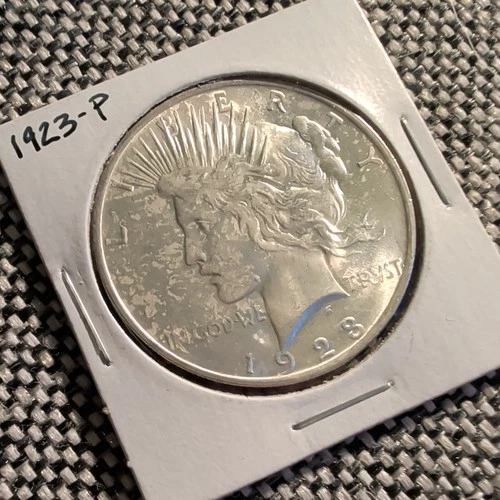 1923 Peace Dollar, Philadelphia Mint, AU, Nice Details, 90% Silver, Great Coin!