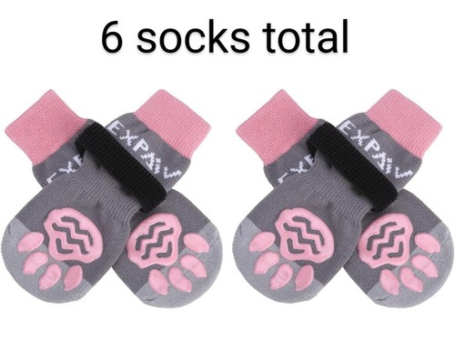 6 Pcs Anti-Slip Dog Socks - Double Side Non-Slip Paw Protector for Hardwood...