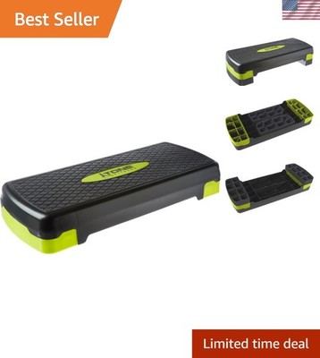 Neon Yellow Compact Aerobic Step with Adjustable Height for Effective Workouts