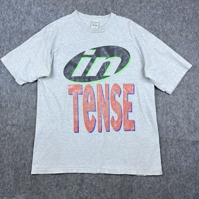 Vintage 90s Bugle Boy Men's T-Shirt Made In USA Single Stitch Distressed Size L