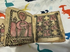 Antique Ethiopian Coptic Christian Ge'ez Healing Vellum Scroll, Ethiopia, Africa