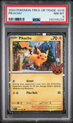 2024 POKEMON TRICK OR TRADE #018 PIKACHU PSA 8
