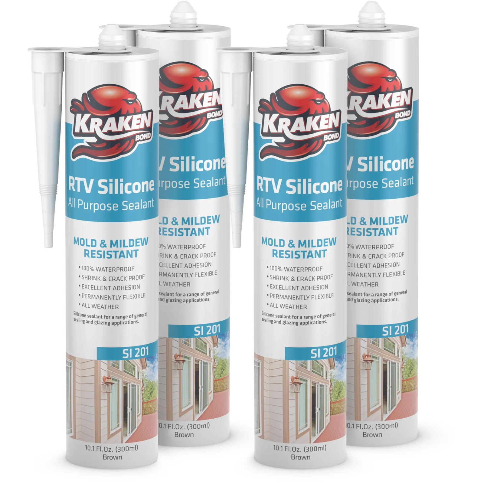Kraken Bond RTV Silicone All Purpose, 10.1oz 4 Pack – Brown