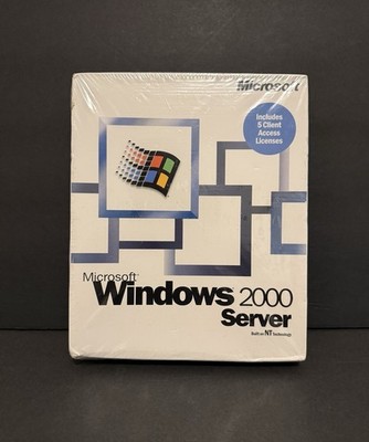 New Sealed Microsoft Windows 2000 Server OS 5 CAL NT Technology PC Software