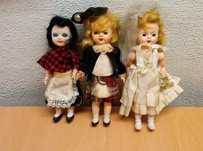 SMALL COLLECTION VINTAGE MADE IN ENGLAND COSTUME DOLLS WELSH SCOTLAND BRIDE
