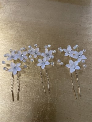 Pakistanische Haarnadeln Hochzeit und Partys weiße Blumen