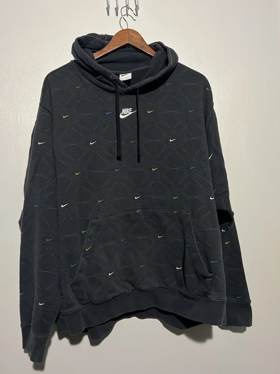 Nike AOP Gel Fleece Pullover Hoodie Mens Size 2XL DM7930 010 Black | eBay