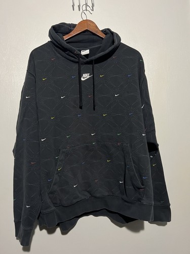 Nike AOP Gel Fleece Pullover Hoodie Mens Size 2XL DM7930 010 Black | eBay