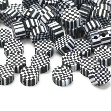 100x Black and White Grid Polymer Clay Spacer Bead for Jewelry Making Supplies