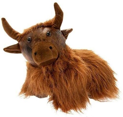 Highland Cow Coo Türstopper Kunstleder und Kunstfell groß schwer Türstopper