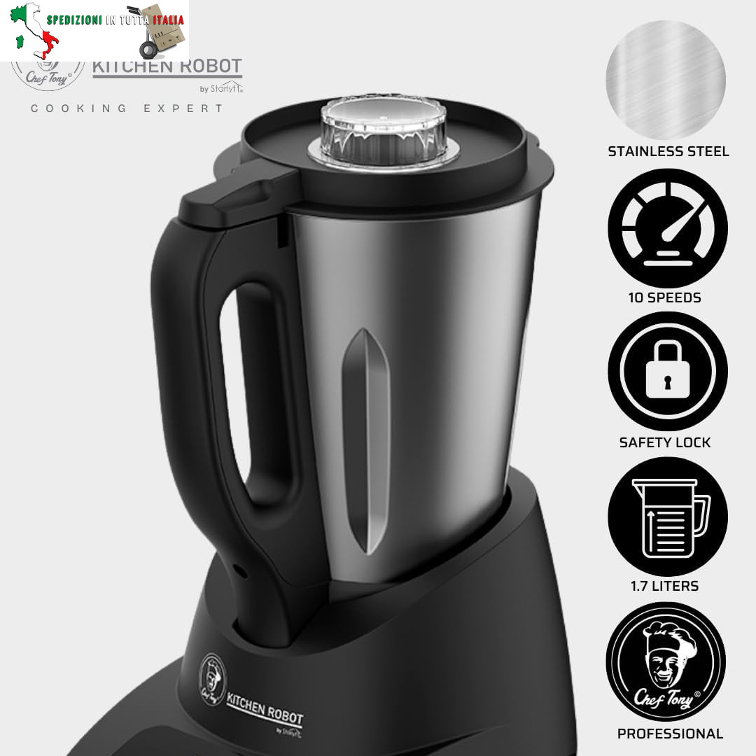 Chef Tony Kitchen Robot, robot da cucina versatile, 500 W, 10 velocità, multifun foto 6