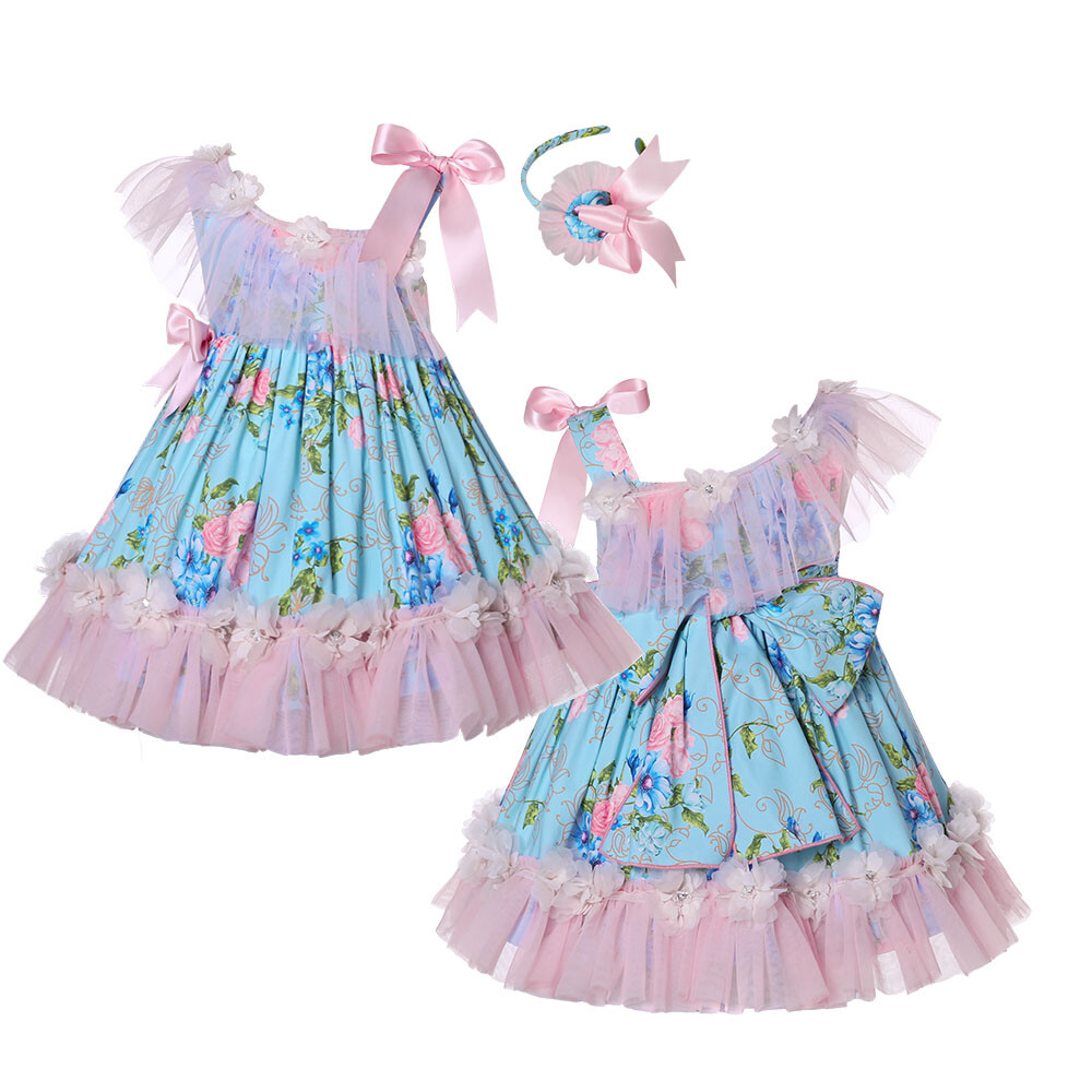 open lace back dress Princess Dress- Blue Princess Wedding Dresses and Dress Up for Toddlers 5