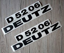 Deutz Aufkleber für Traktor D5206 Logo Emblem Sticker Label schwarz (ab 1974)