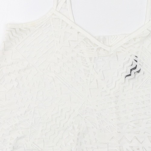 New Look Womens White Viscose Blend Cropped Tank Size 14 - Picture 9 of 10