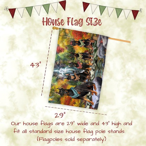 Doberman Dog House Flag Holiday Double Sided 28"x40" Many Designs NWT NEW - Picture 8 of 78