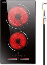 2 Burners Electric Cooktop, 12 Inch Electric Stove Top Burner, Built-In Electric